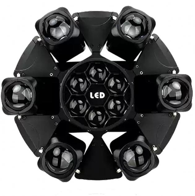 新品LED六頭無極旋轉蜂聲控 七彩旋轉舞臺燈 1