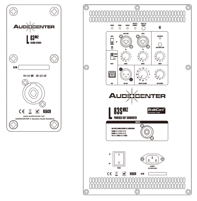 Audiocenter-主動式音柱系統喇叭 L65+L65S+L65A L83 MK2 +L83S MK2 3