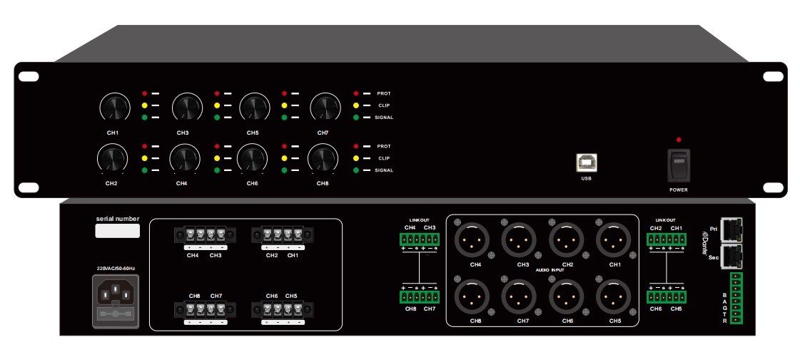 HD D8350DSP數位DANTE 8CH擴大機 1
