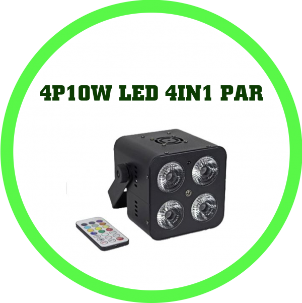 4顆10W迷你LED四合一超扁平遙控Par燈