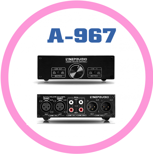 A-967 全平衡無源前級有源音箱音量調節控制器2進2出切換器